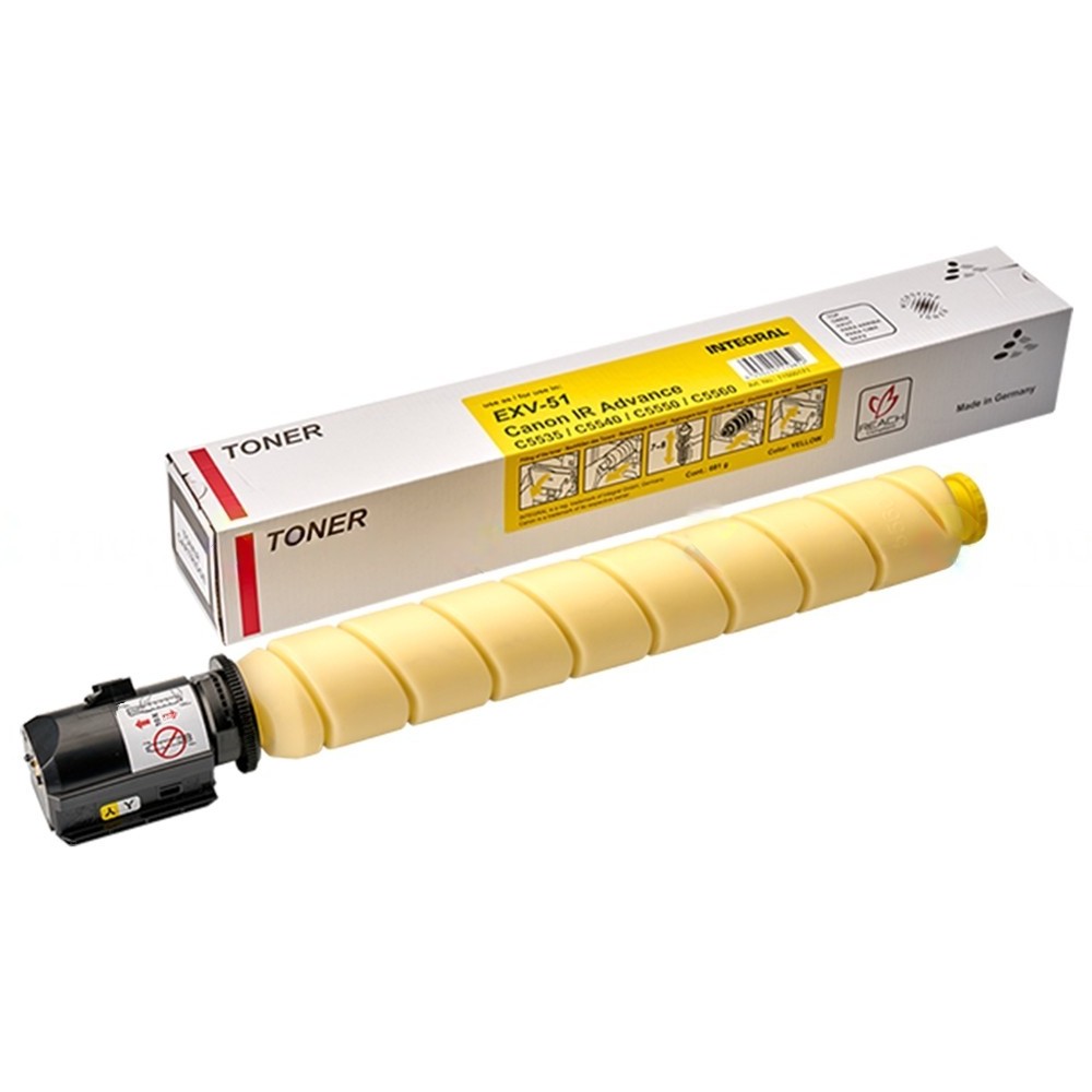 Toner for Canon IR Advance C5535/5535i/5540i/5550i/5560i  Integral, Yellow (EXV-51)