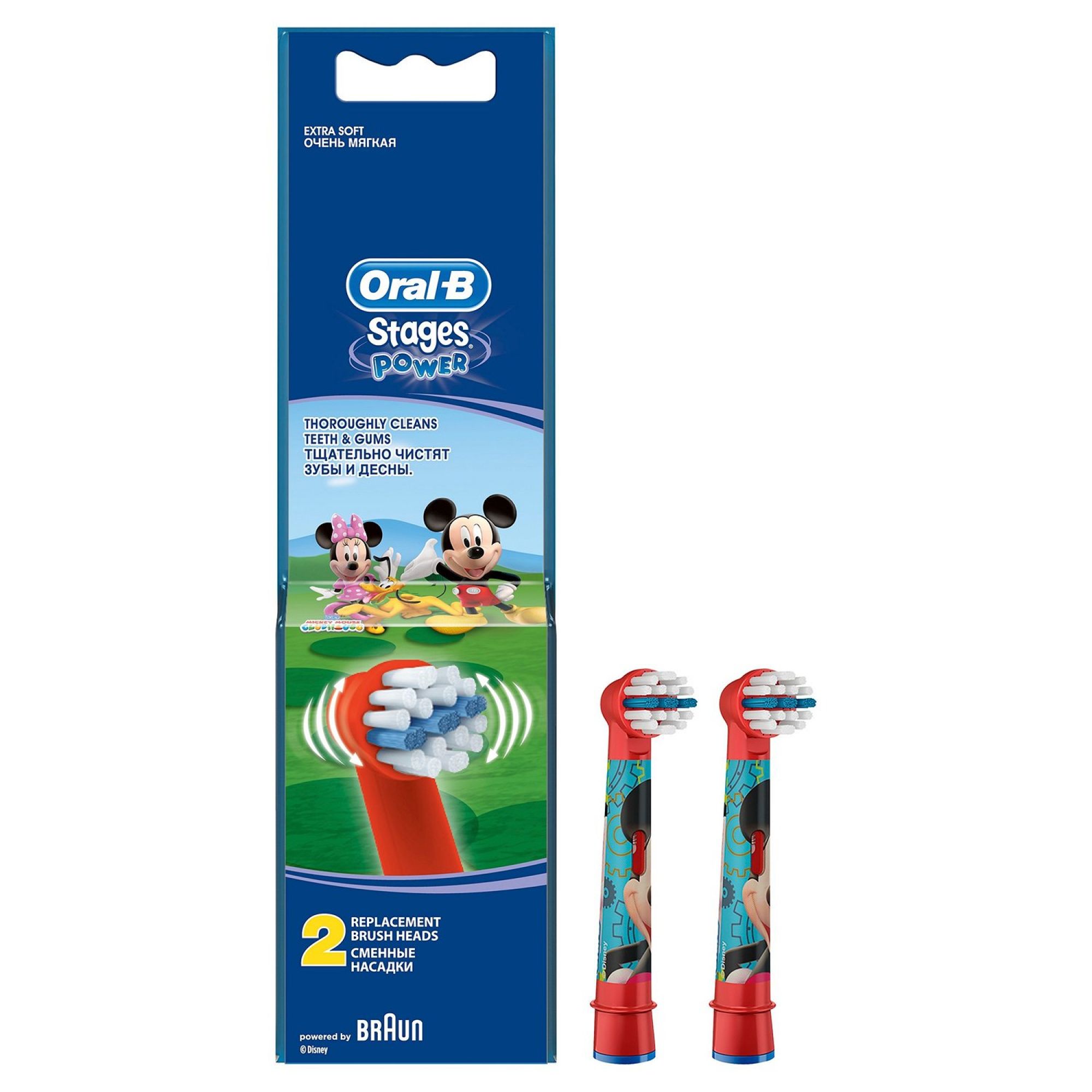 Acc Electric Toothbrush Braun Extra Soft Kids Mickey 2 pcs