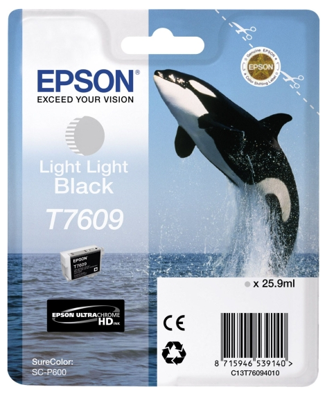Картридж чернильный Epson T760, 26мл, Светло-Черный