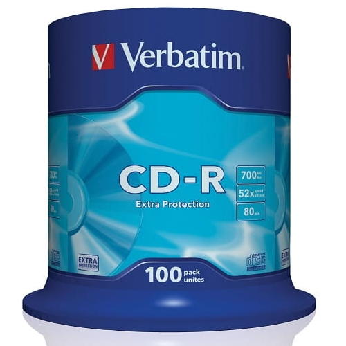 Cumpara  Discuri optice - CD-R 100*Cake, Verbatim, 700MB, 52x, Extra pr..