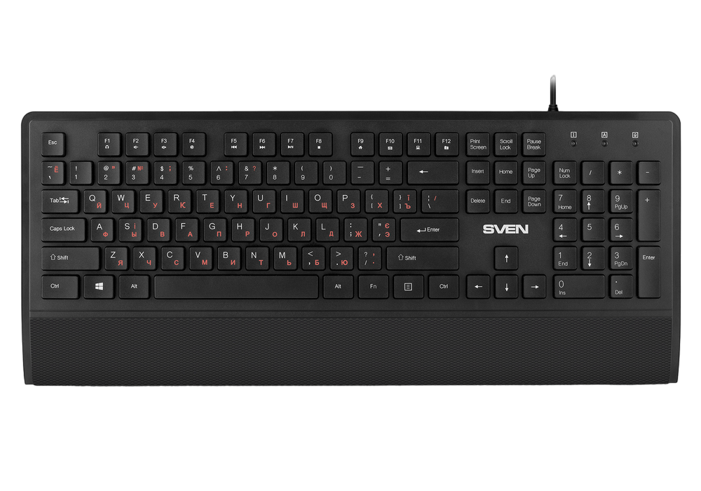 Клавиатура SVEN KB-E5500, Проводное, Чёрный