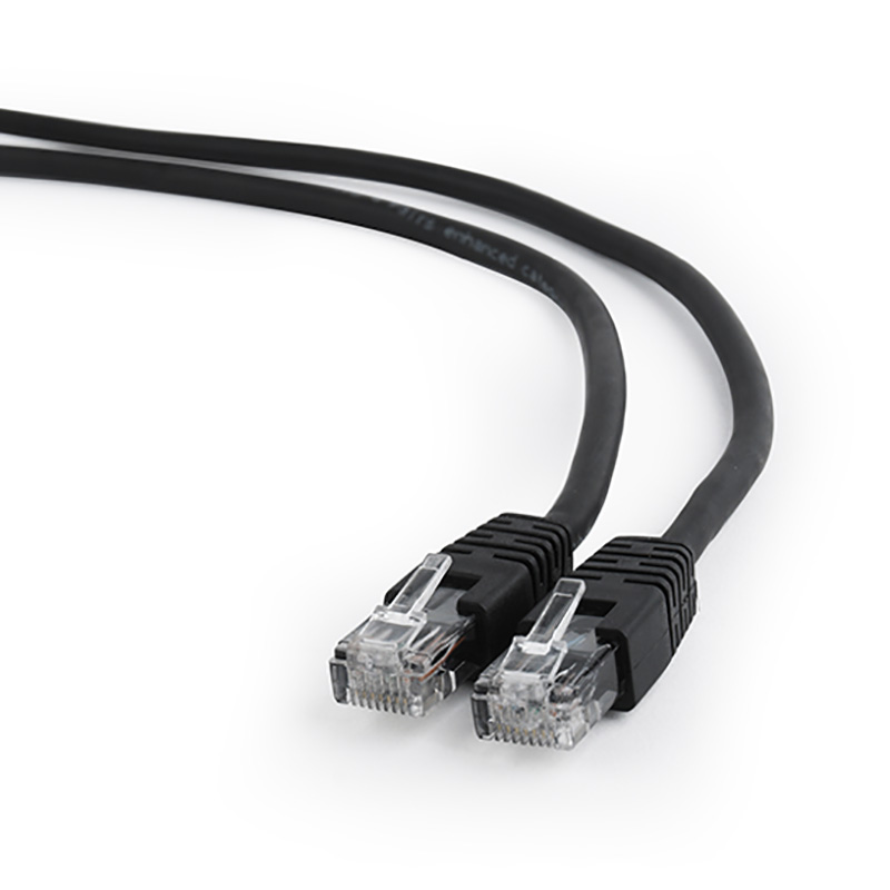 Patch Cord Cat.6U  1m, Black, PP6U-1M/BK, Cablexpert, Stranded Unshielded