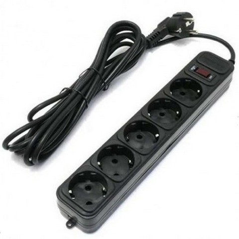 Surge Protector 5 Sockets,  4.5m, Ultra Power, Anti-fire Plastic, black, UP3-AF-15PPB