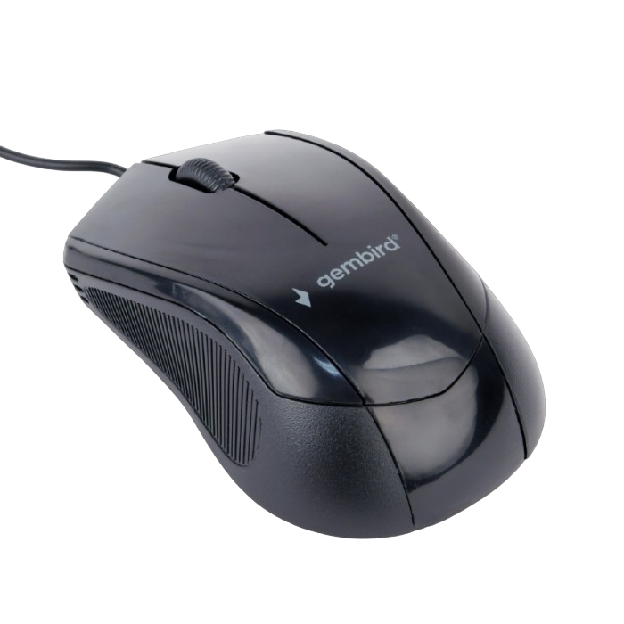 Mouse Gembird MUS-3B-02, Optical, 1000 dpi, 3 buttons, Ambidextrous, Black, USB