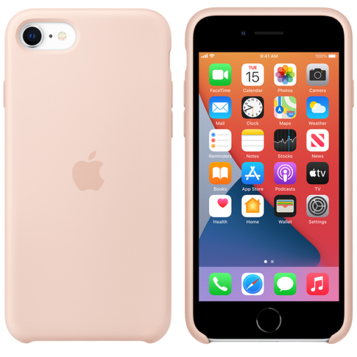 Original iPhone SE 2020 Silicone Case, Pink Sand