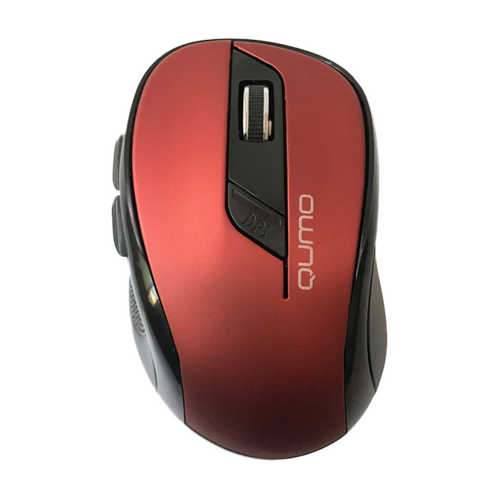Wireless Mouse Qumo M62, Optical, 800-1600 dpi, 6 buttons, Ergonomic, 2xAAA, Red