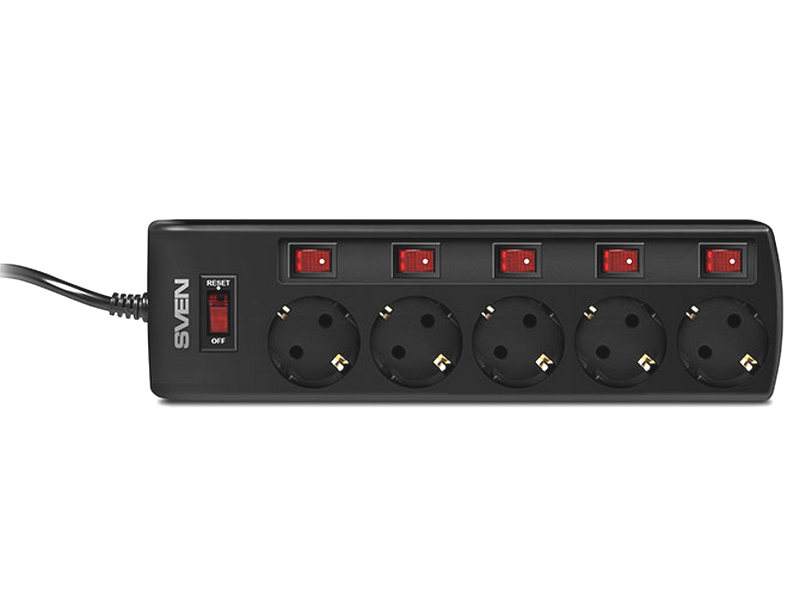 Surge Protector   5 Sockets,  1.8m,   Sven 