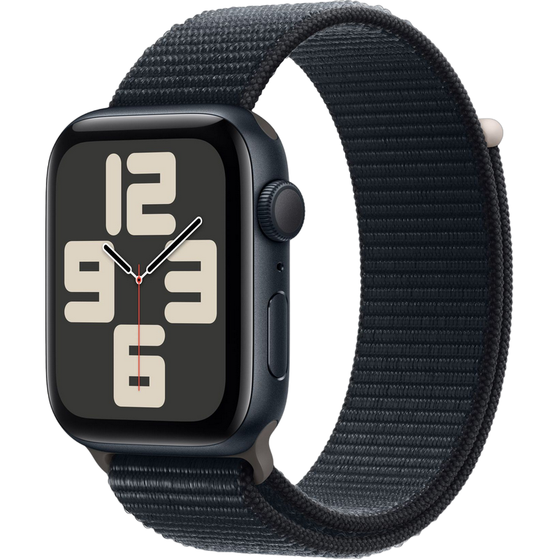 Apple Watch SE 2 44mm Aluminum Case with Midnight Sport Loop, MREA3 GPS, Midnight