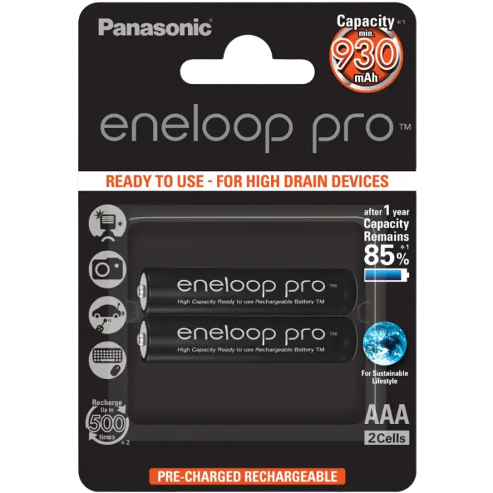 AAA  Eneloop PRO 930mAh, Blister*2, Panasonic..