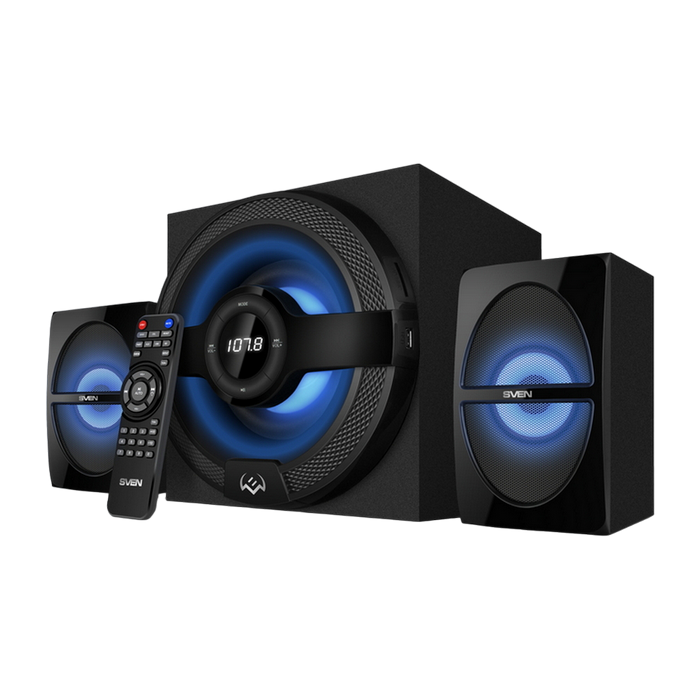 Speakers SVEN "MS-2085" SD-card, USB, FM, remote control, Bluetooth, Black, 60w/30w + 2x15w/2.1