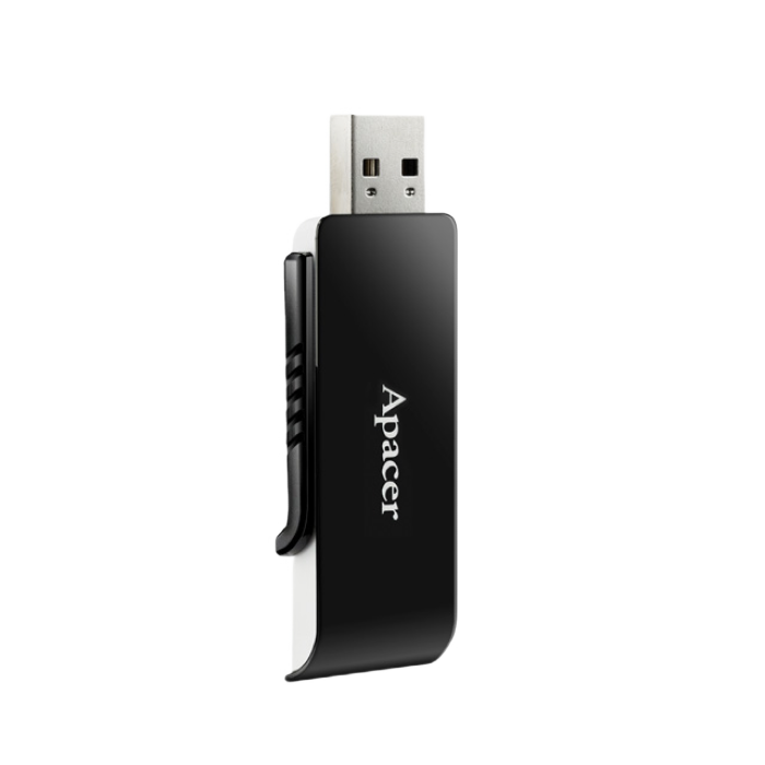 64GB USB3.1 Flash Drive  Apacer "AH350", Black/White, Slider (AP64GAH350B-1)