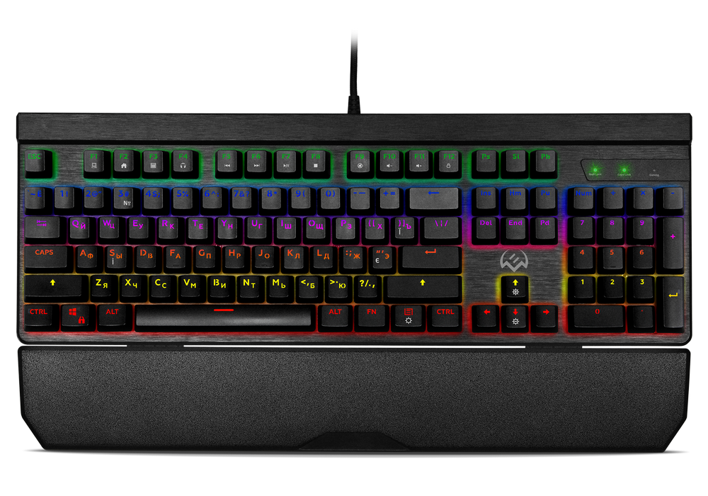 Gaming Keyboard SVEN KB-G9500, Mech-Brane,  Macro, Backlight, 12 Fn keys, Wrist rest, Black, USB