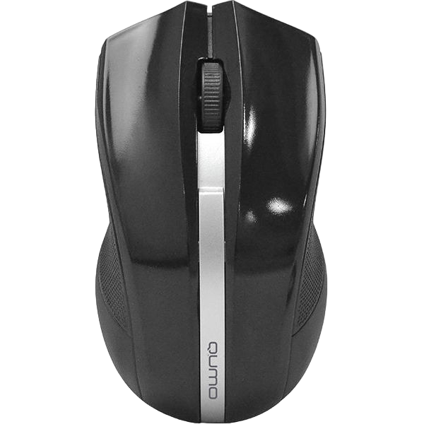 Wireless Mouse Qumo Style, Optical, 1000 dpi, 3 buttons, Ambidextrous, 2xAAA, Black, USB
