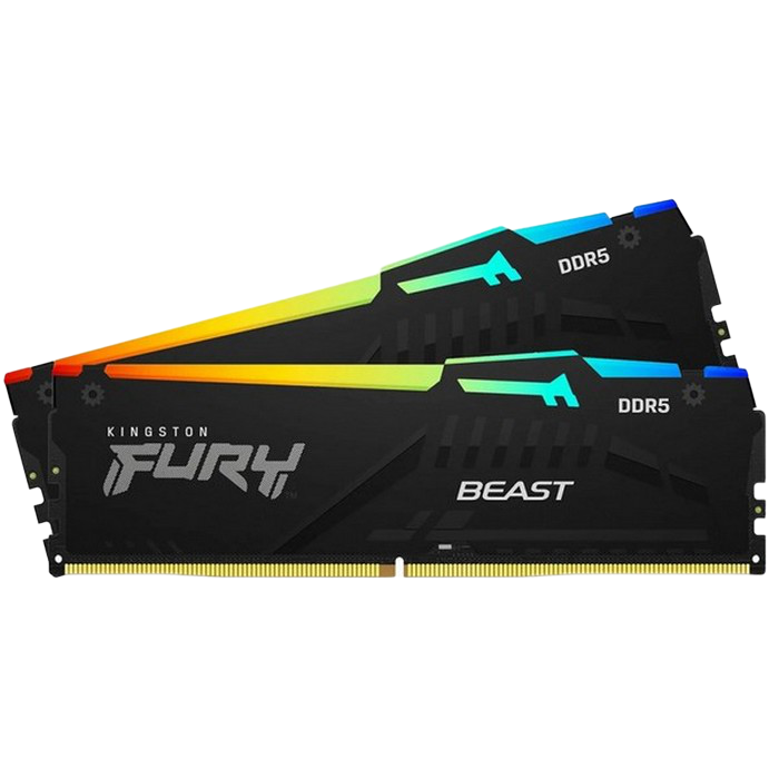 Оперативная память Kingston FURY Beast RGB, DDR5 SDRAM, 5600 МГц, 64Гб, KF556C40BBAK2-64