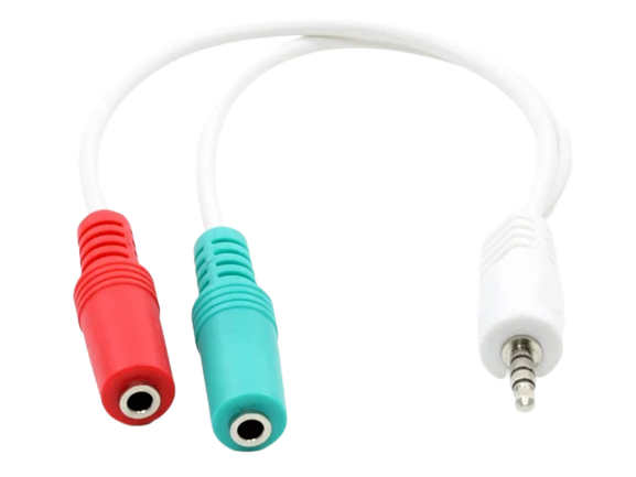 CCA-417W 3.5 mm 4-pin plug to 3.5 mm stereo +..