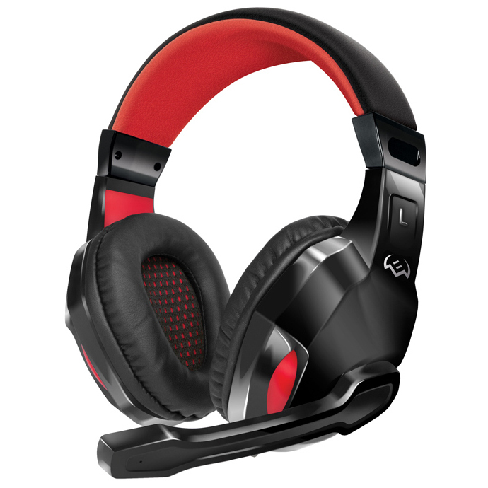 Gaming Headset SVEN AP-G857MV, 40mm drivers, 20-20kHz, 32 Ohm, 105dB, 340g, 2.2m, 2x3.5mm, Black/Red