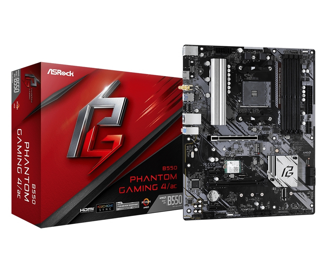 Cumpara  Plăci de bază - MB AM4 ASRock B550 PHANTOM GAMING 4/AC  ATX..