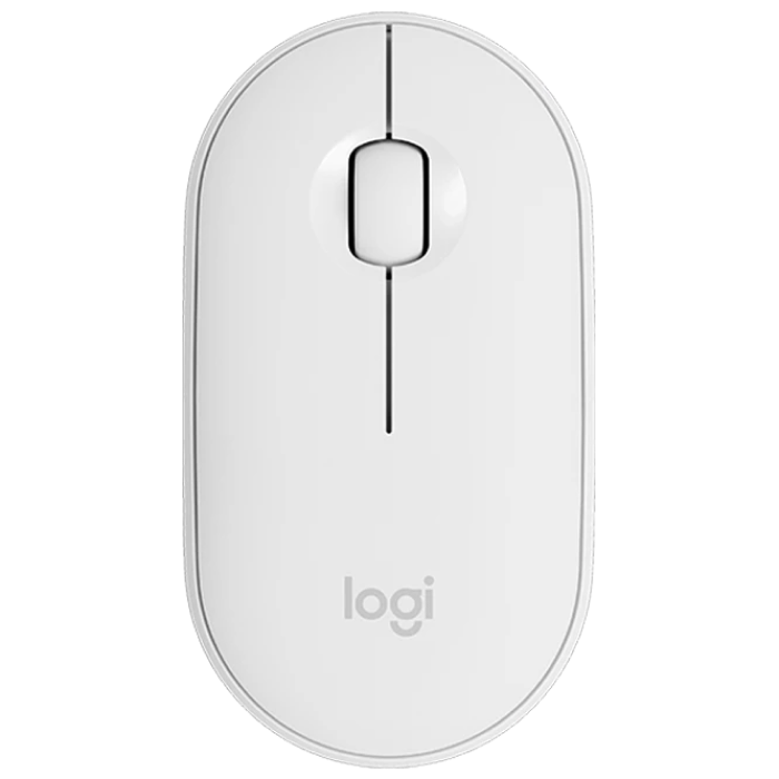 Wireless Mouse Logitech M350, Optical, 1000 dpi, 3 buttons, Ambidextrous, Slim, 2,4 /BT, 1xAA, White