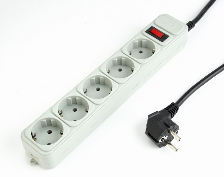 Surge  Protector Gembird SPG3-B-10C, 5 Sockets, 3m, up to 250V AC, 16 A, safety class IP20, Grey