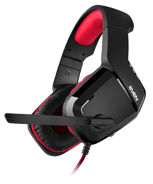 Gaming Headset SVEN AP-G858MV, 40mm drivers, 20-20000Hz, 32 Ohm, 108dB, 262g., 3.5mm, Black/Red