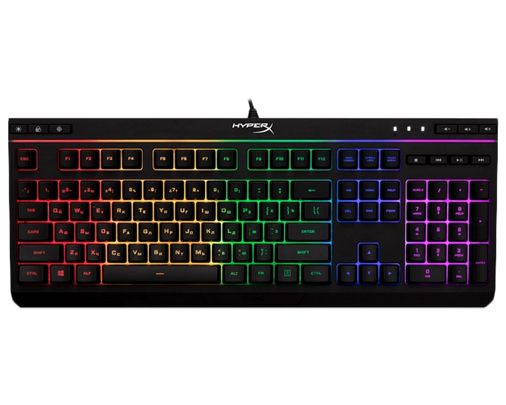 Gaming Keyboard HyperX Alloy Core RGB, Membrane, Media Control, Solid frame, 5 Zones RGB, Spill resi