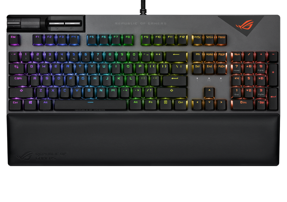 Gaming Keyboard Asus ROG Strix Flare II, Mechanical , NX Red SW, PBT, US Layout,Wrist rest, RGB, USB