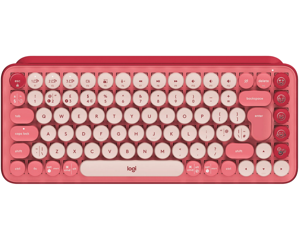 Wireless Keyboard Logitech POP Keys, Mechanical, Compact design, F- keys, Emoji Keys, 2xAAA, 2.4Ghz+