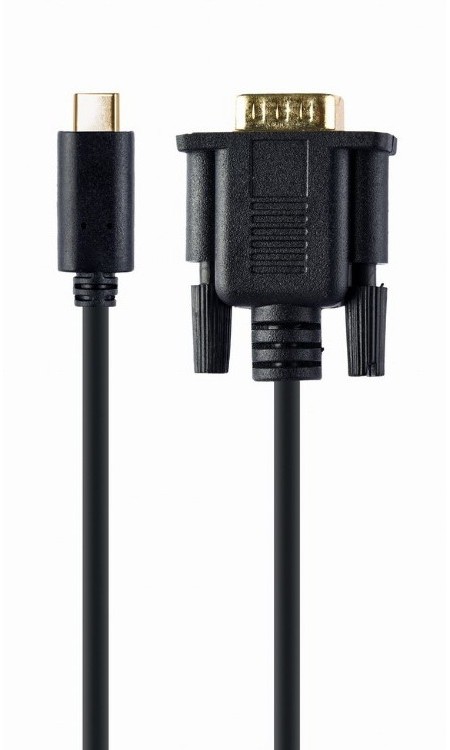 Видеокабель Cablexpert A-CM-VGAM-01, USB Type-C (M) - VGA (M), 0.15 м, Чёрный
