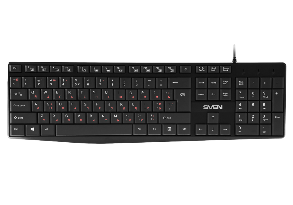 Клавиатура SVEN KB-S305, Проводное, Чёрный
