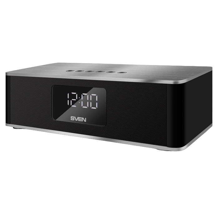 Speakers SVEN "PS-190" 10w, Black-Silver, Bluetooth, microSD, FM, AUX, Mic, 2000mA, clock
