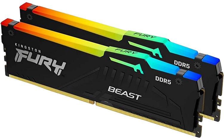 Оперативная память Kingston FURY Beast RGB, DDR5 SDRAM, 5200 МГц, 32 Гб, KF552C40BBAK2-32