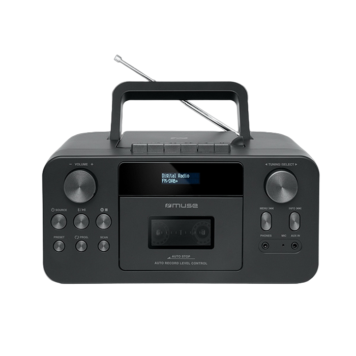 MUSE  M-182 DB, Cassette Recorder, Tuner FM, Bluetooth, CD, LCD, Black