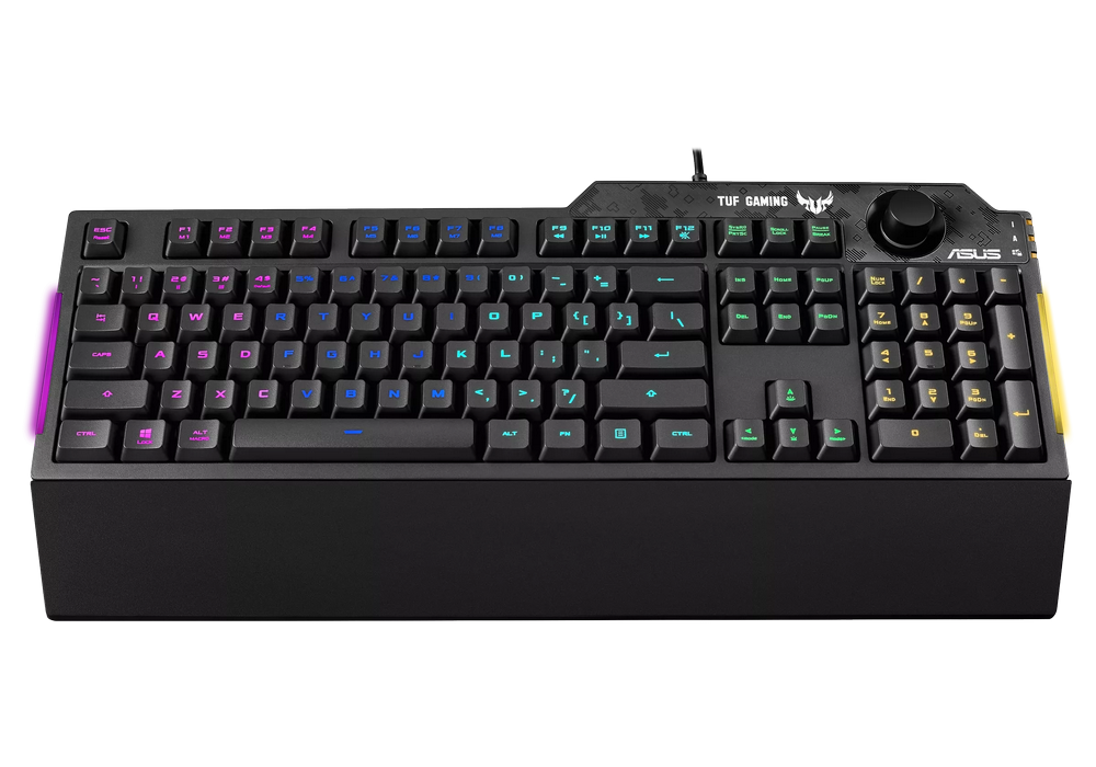 Gaming Keyboard Asus TUF Gaming K1, Mech-Brane, Volume knob, Spill-resistance, 5-zone RGB, Macro Key