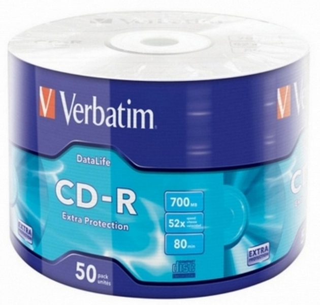 Cumpara  Discuri optice - CD-R Printable  50*Cake, Verbatim, 700MB, 52x..