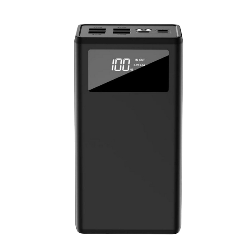 Power Bank XO 40000 mAh with digital display, PR124 Black (3input 4 output)
