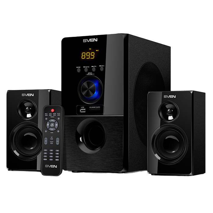 Speakers SVEN "MS-2050" SD-card, USB, FM, remote control, Bluetooth, Black, 55w/30w + 2x12.5w/2.1