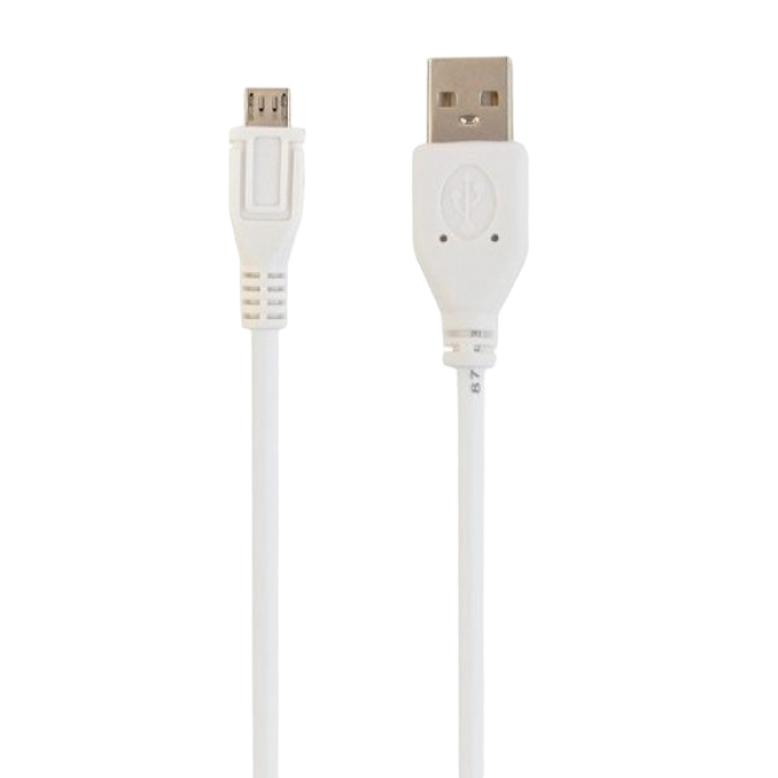 Cable Micro USB2.0,  Micro B - AM, 0.5 m,  Cablexpert, WHITE, CCP-mUSB2-AMBM-W-0.5M