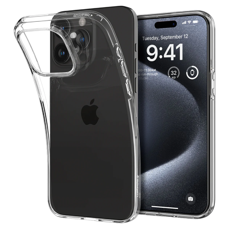 Spigen iPhone 15 Pro, Liquid Crystal, Crystal Clear