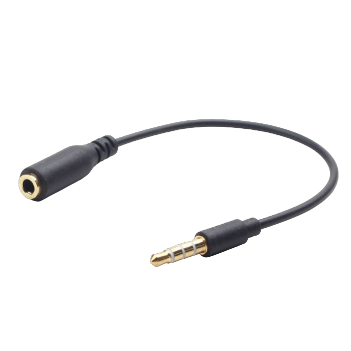 Audio adaptor 4-pin male jack L-R-GND-MIC to ..