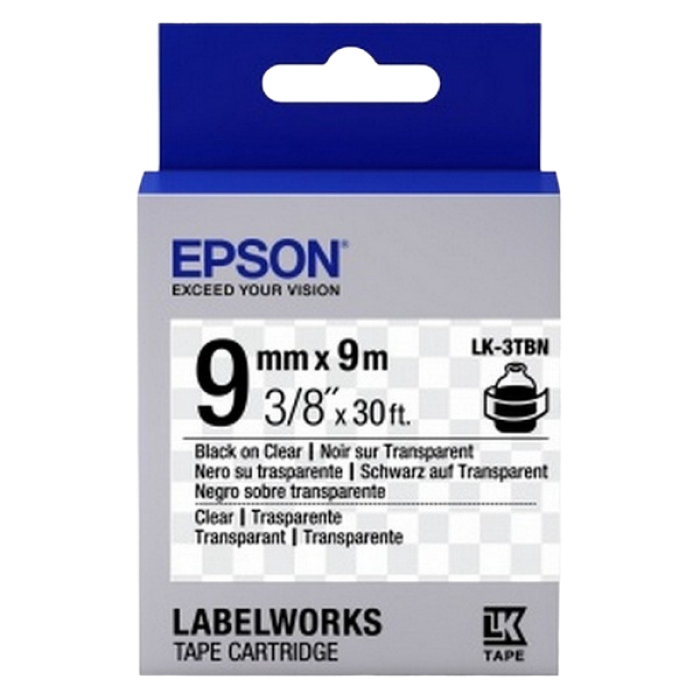 Cumpara  Cartușe de panglică pentru imprimarea autocolantelor - Tape Cartridge EPSON LK3TBN; 9mm/9m Transpare..