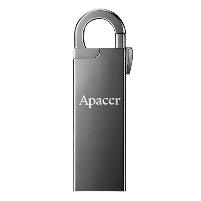 32GB USB3.1 Flash Drive Apacer "AH15A", Dark Gray, Metal, Keychain-Carabin, Capless (AP32GAH15AA-1)