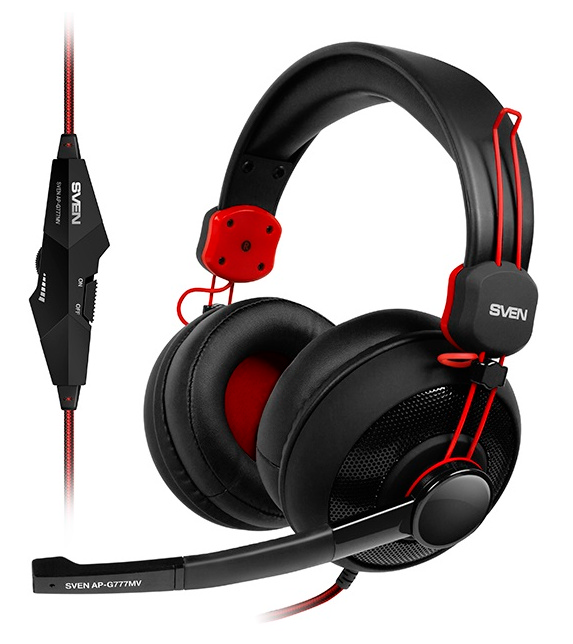 Gaming Headset SVEN AP-G777MV, 40mm drivers, 20-20kHz, 32 Ohm, 110dB, 298g, In-Line Controls, 1.2m+1