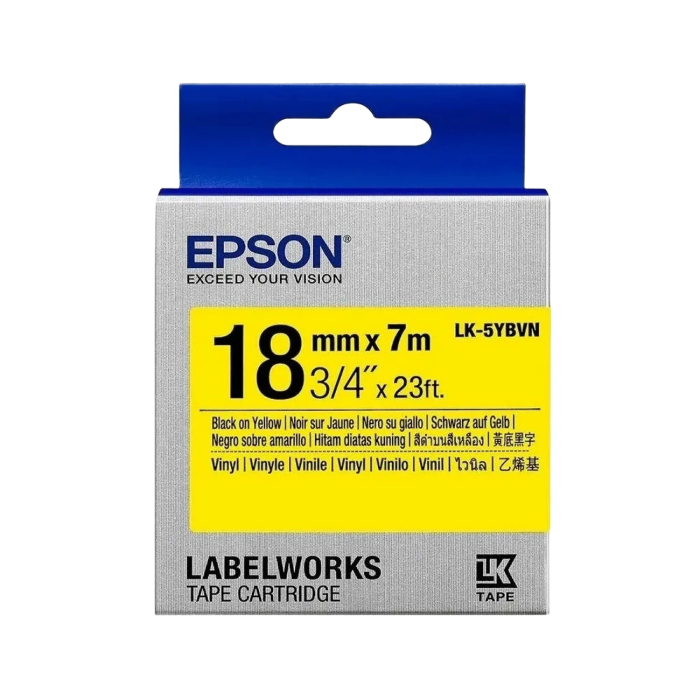 Cumpara  Cartușe de panglică pentru imprimarea autocolantelor - Tape Cartridge EPSON LK-5YBVN; 18mm/7m Vinyl,..