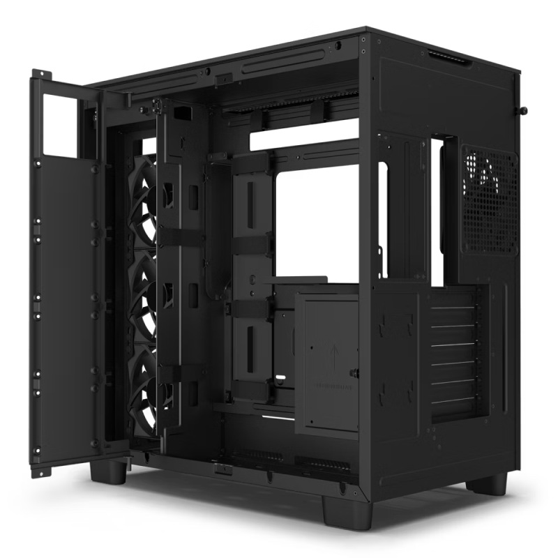 Case ATX NZXT H9 Flow, 2xUSB 3.2, 1xType-C, 4x120mm, 2xTG, 2x Mesh Panels, Black
