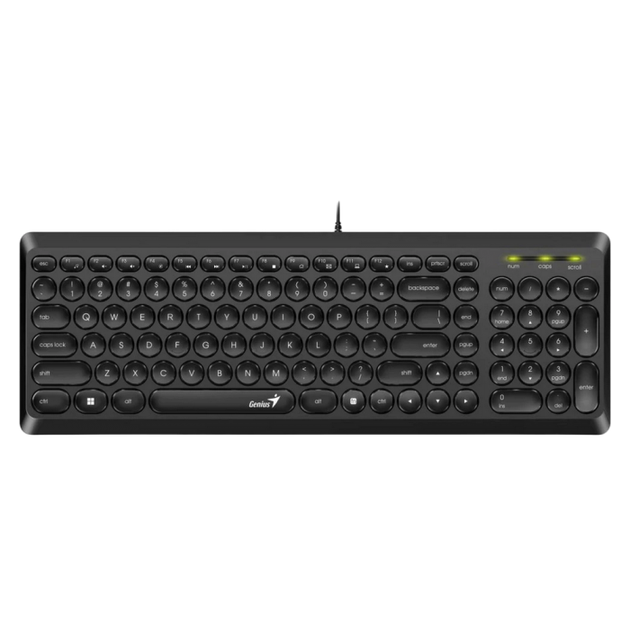Keyboard Genius SlimStar Q200, 12 Fn Keys, Low-profile, Slim Round Key, Quiet typin, 1.5m, USB, EN/R