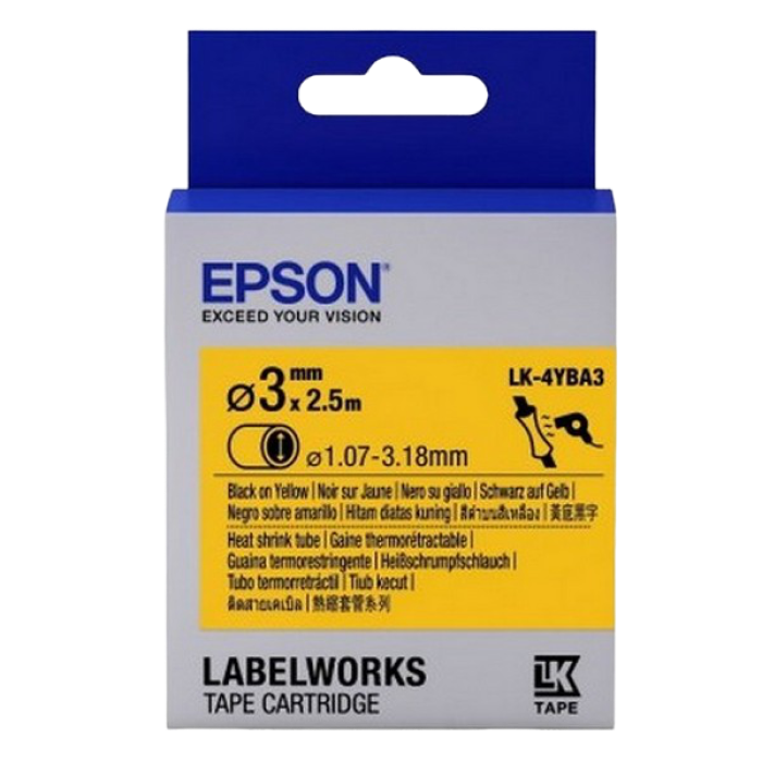 Cumpara  Cartușe de panglică pentru imprimarea autocolantelor - Tape Heat Shrink Tube EPSON LK4YBA3 HST Blk/Y..
