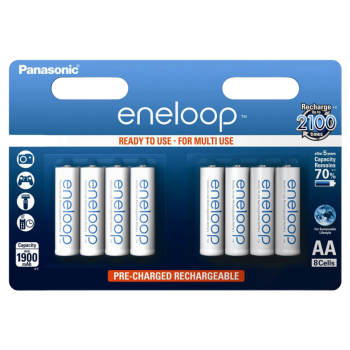 Cumpara  Батарейки - AA  Eneloop 1900mAh, Blister*8, Panasonic, BK..
