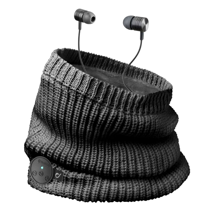 Cellular Bluetooth Stereo Music Scarf, Black