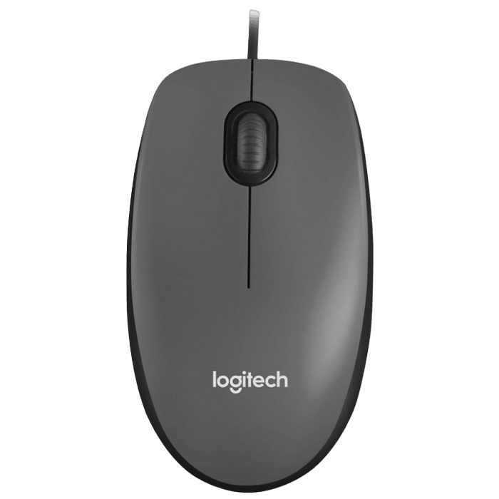 Mouse Logitech M100, Optical, 1000 dpi, 3 buttons, Ambidextrous, Gray, USB