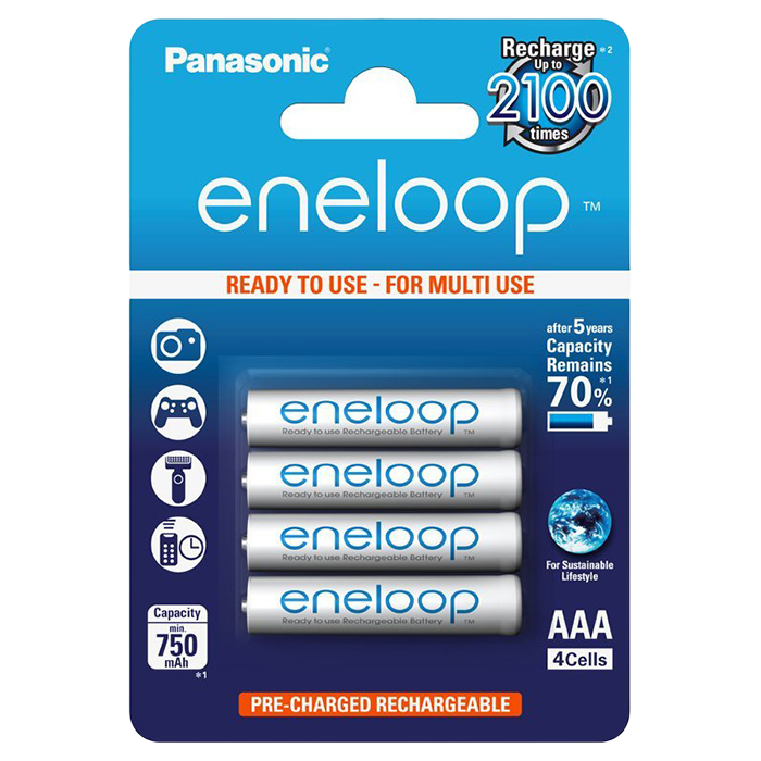 Cumpara  Батарейки - AAA  Eneloop 750mAh, Blister*4, Panasonic, BK..